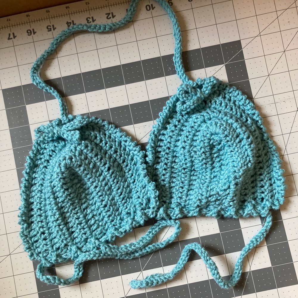 Handmade crocheted/ knit festival bralette top